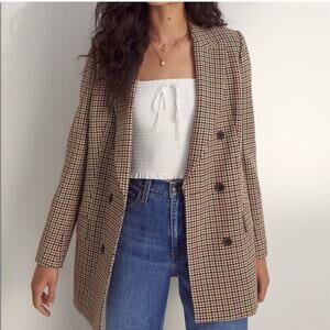 NWT NEW Aritzia Wilfred New Margaux Check Blazer
